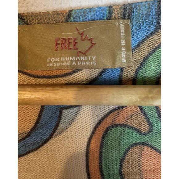 Free For Humanity Colorful Floral Animal Print Pullover Sweater Large - Picture 7 of 8